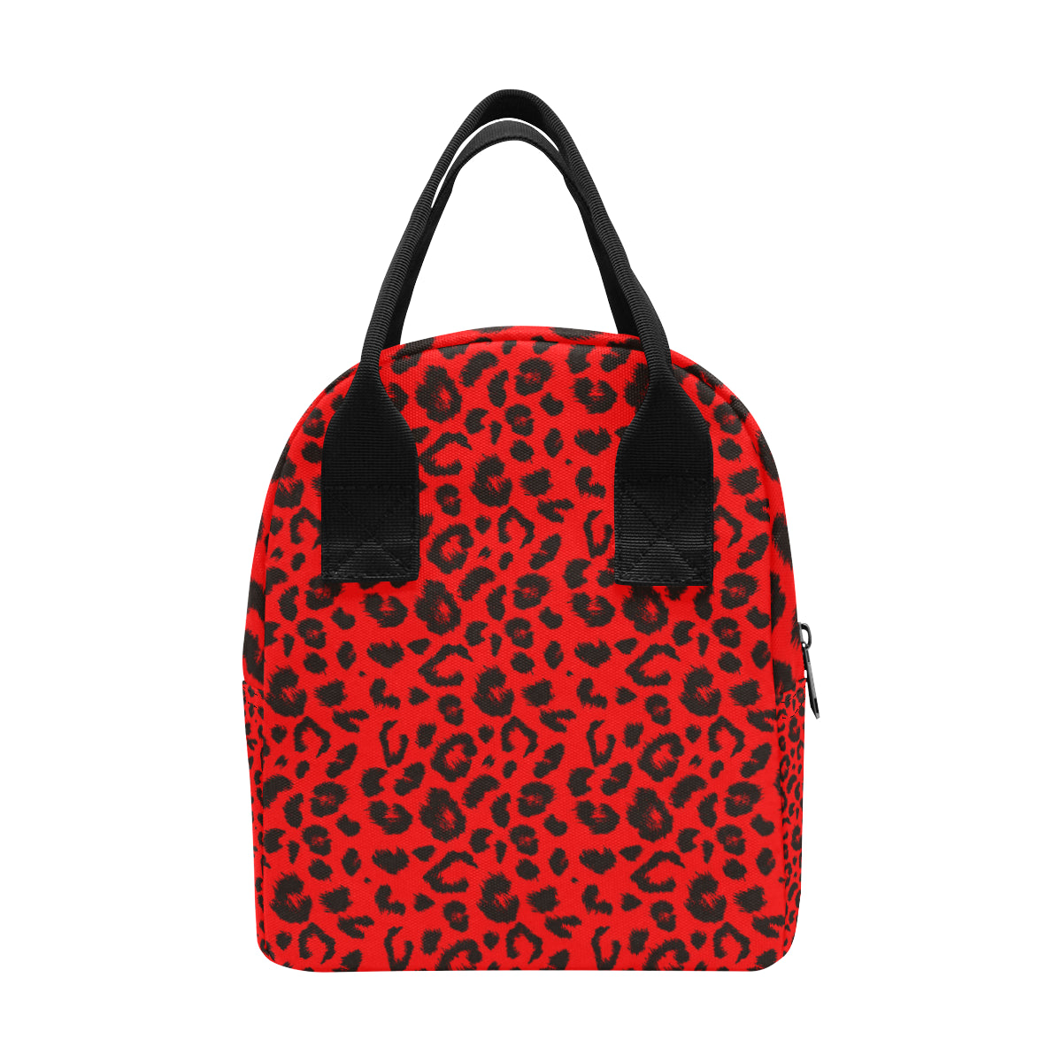 Leopard Red Skin Print Insulated Lunch Bag