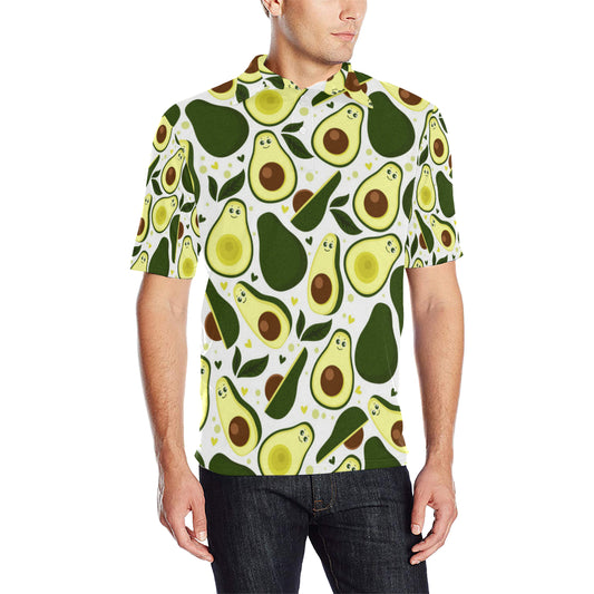 Avocado Pattern Print Design AC06 Men Polo Shirt