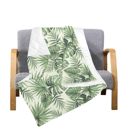 Palm Leaf Pattern Print Design A02 Premium Quilt