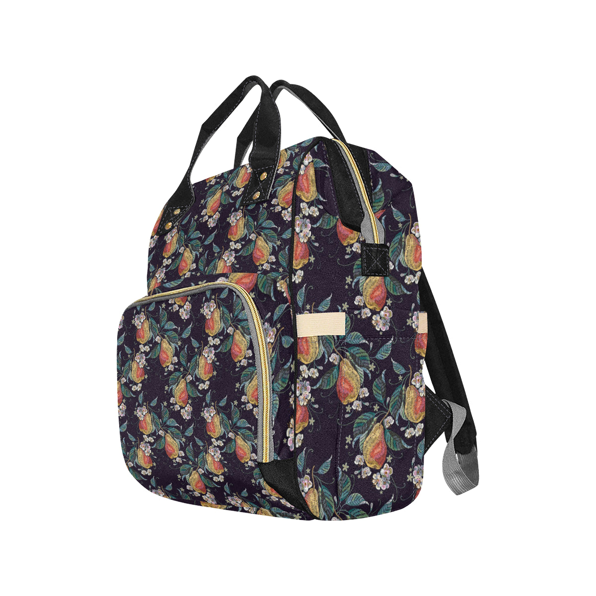 Pear Pattern Print Design PE02 Diaper Bag Backpack