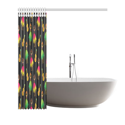 Hula Dancers Hawaiian Girl Pattern Print Design 03 Shower Curtain