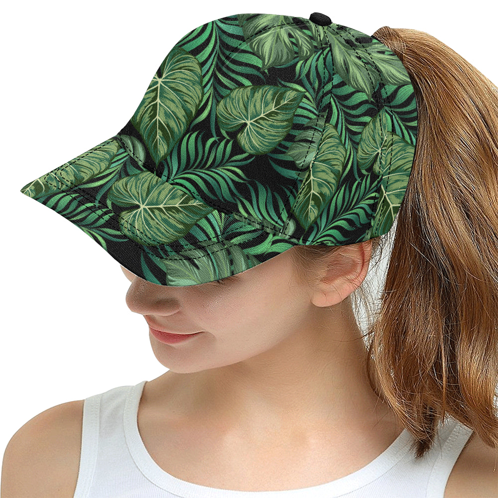 Green Fresh Tropical Palm Leaves Snapback Cap