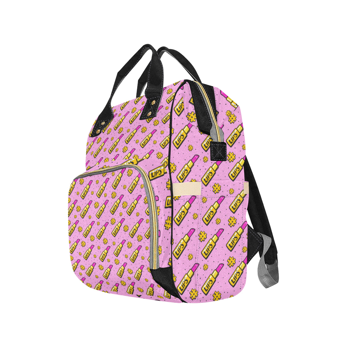 Lipstick Pattern Print Design LT03 Diaper Bag Backpack