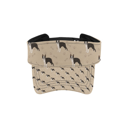 Boston Terrier Pattern Print Design 02 Unisex Sun Visor