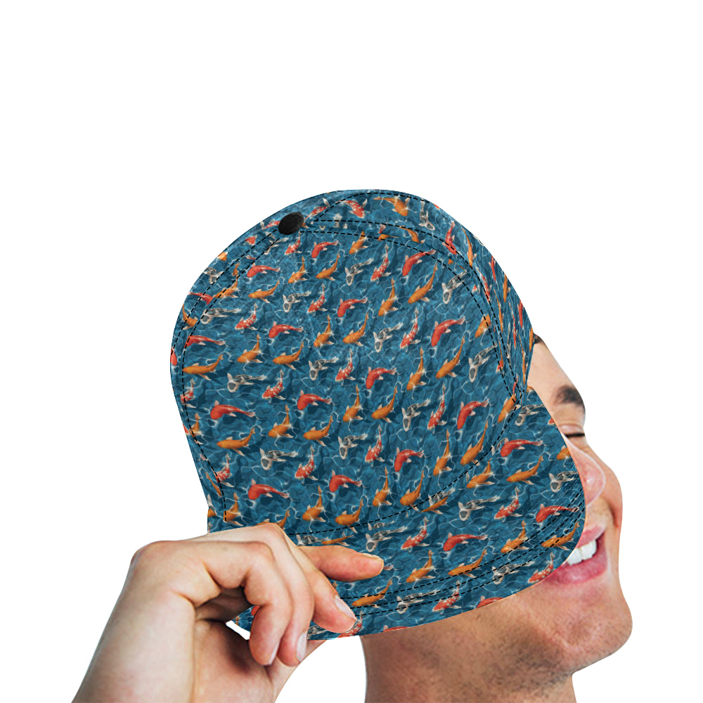 Koi Carp Water Design Themed Print Snapback Cap