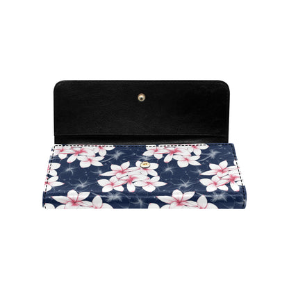 Plumeria Pattern Print Design PM017 Women's Trifold Wallet