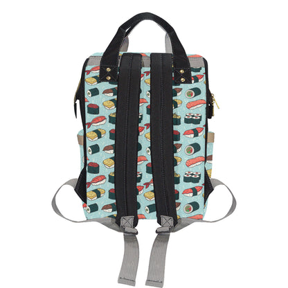 Sushi Pattern Design Diaper Bag Backpack
