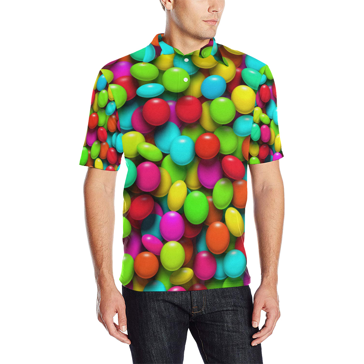 Candy Pattern Print Design CA03 Men Polo Shirt