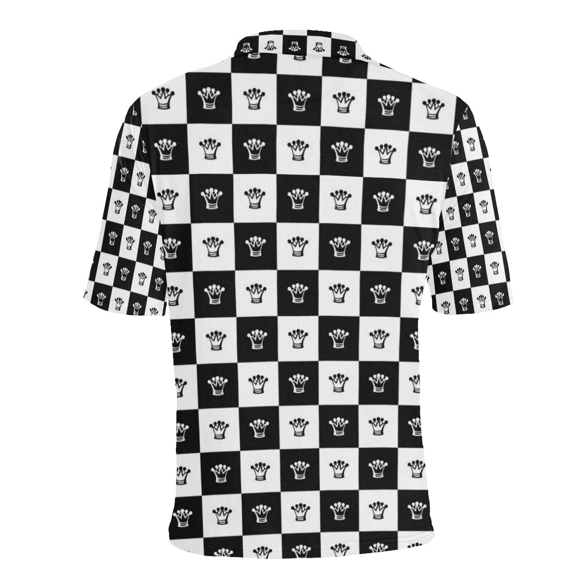 Checkered Flag Crown Pattern Men Polo Shirt