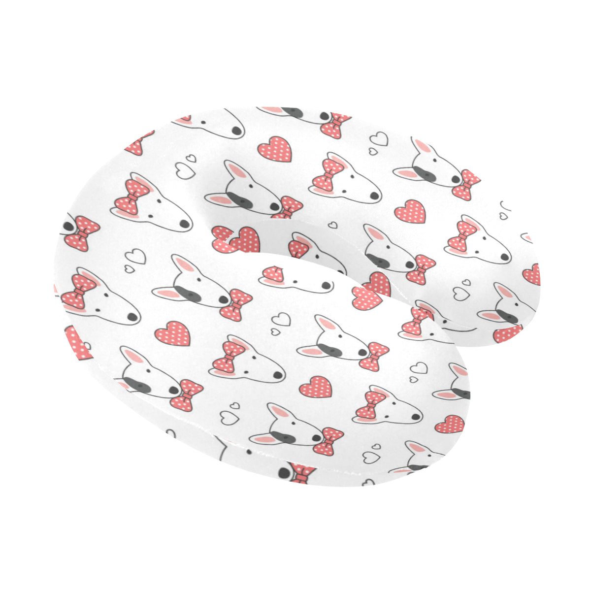 Bull Terriers Pattern Print Design 08 U-Shaped Travel Neck Pillow