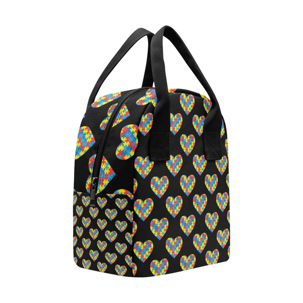 Autism Awareness Heart Design Print Insulated Lunch Bag