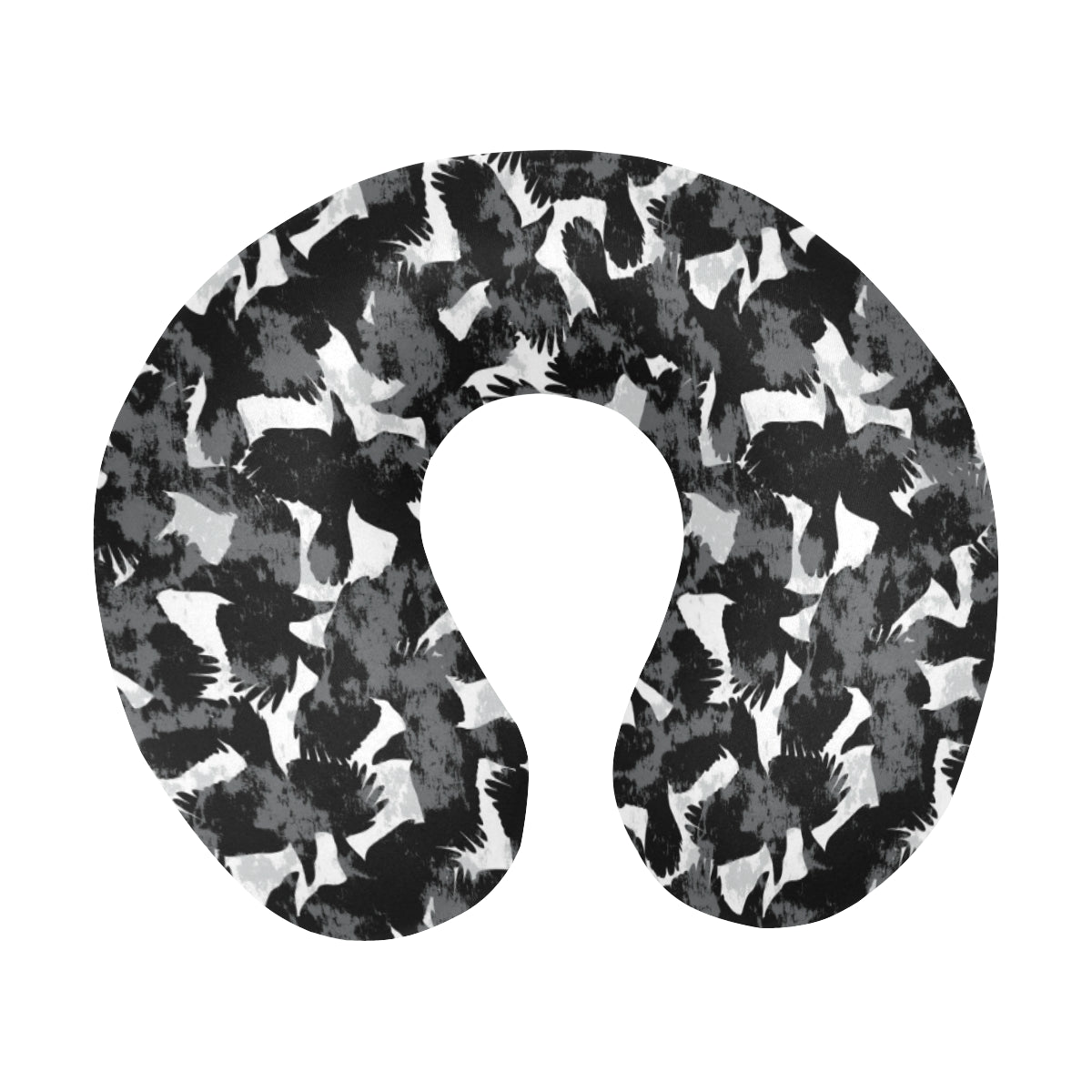 Crow Pattern Print Design 01 U-Shaped Travel Neck Pillow