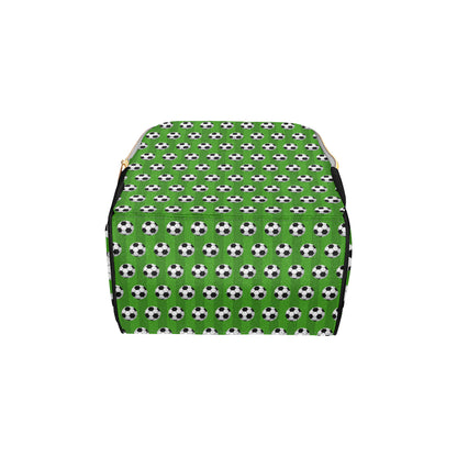 Soccer Ball Green Backgrpund Print Diaper Bag Backpack