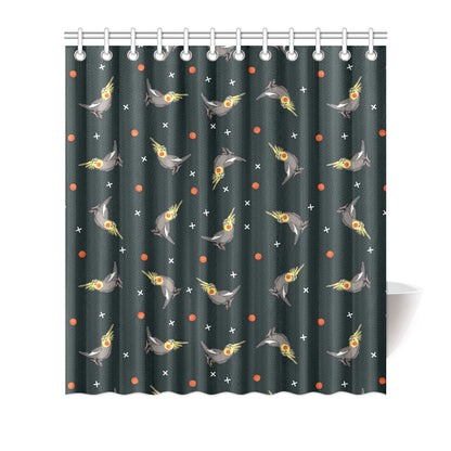 Cockatiel Pattern Print Design 02 Shower Curtain