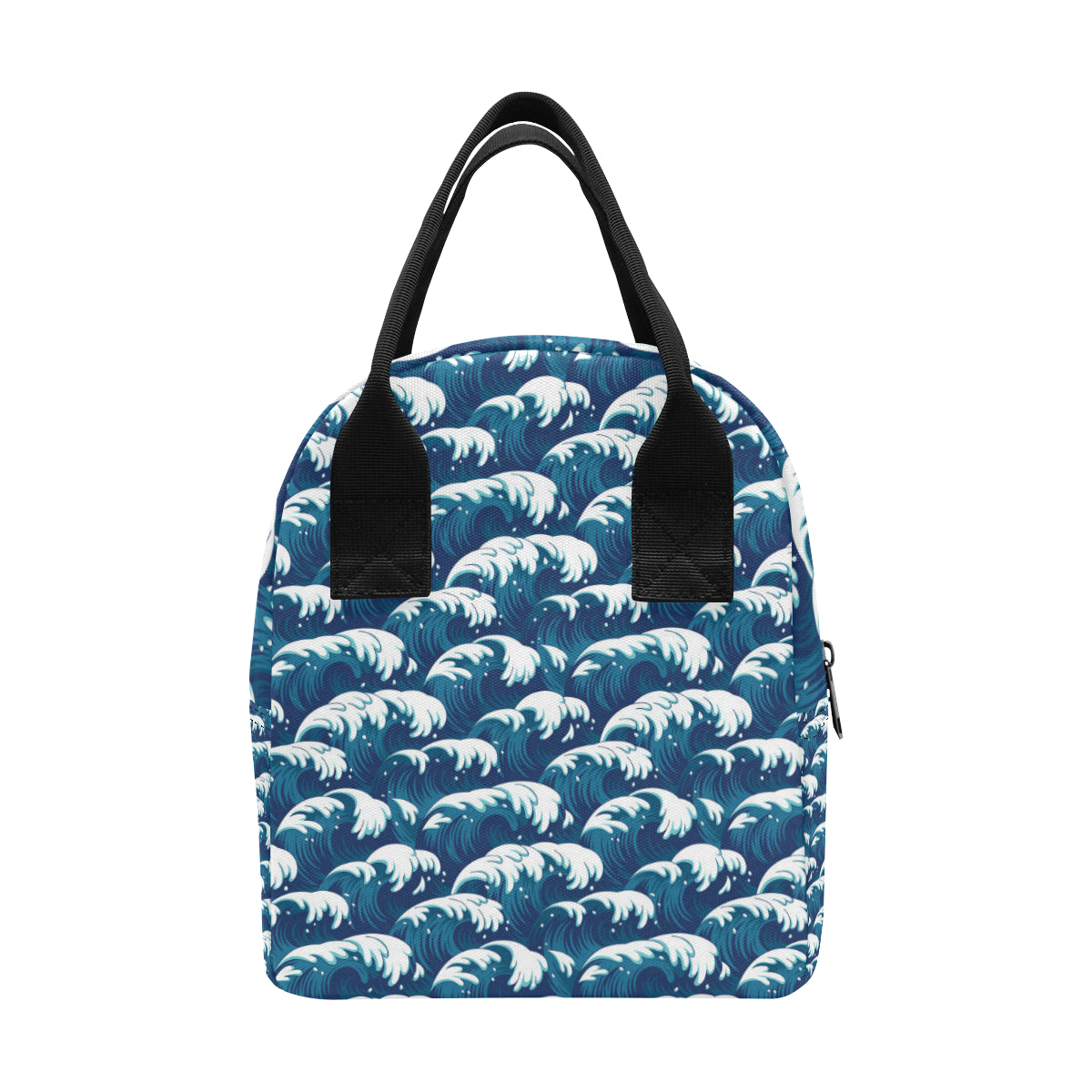 Ocean Wave Pattern Print Insulated Lunch Bag