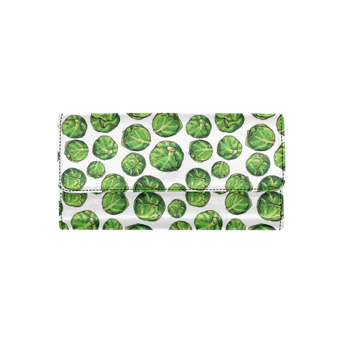 Brussels Sprouts Pattern Print Design 02 Women's Trifold Wallet
