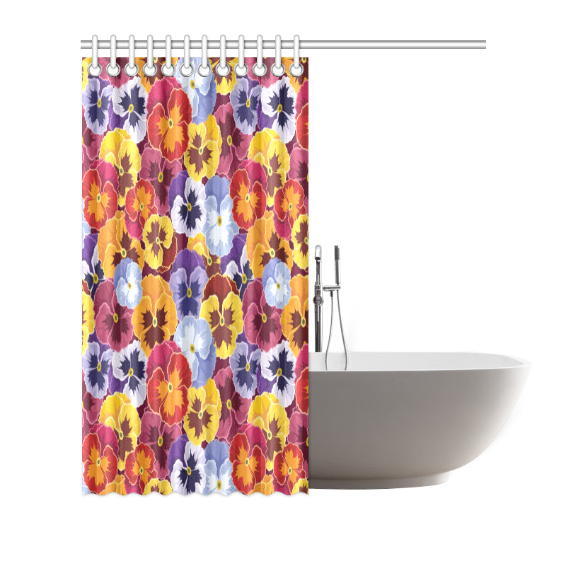 Pansy Pattern Print Design PS01 Shower Curtain
