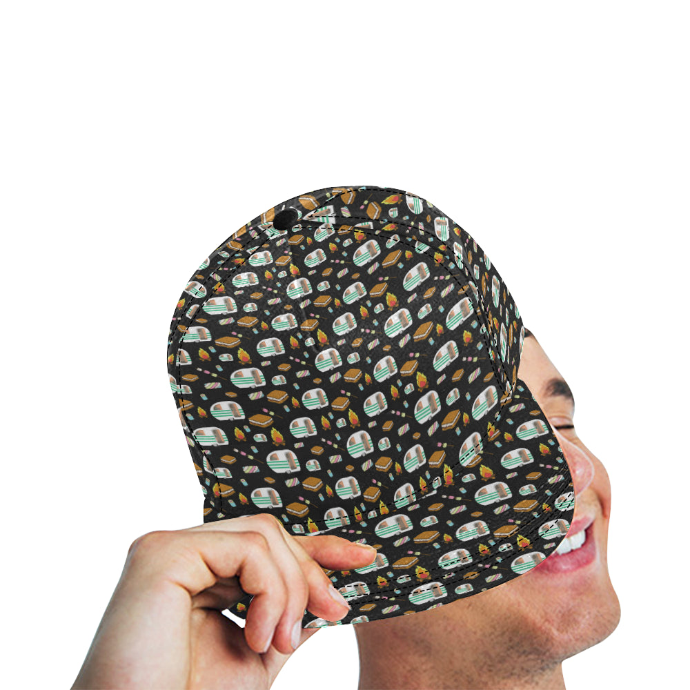 Camper marshmallow Camping Design Print Snapback Cap