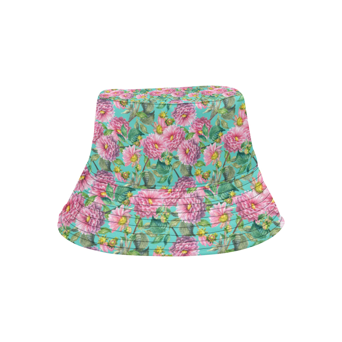 Dahlia Pattern Print Design DH07 Unisex Bucket Hat