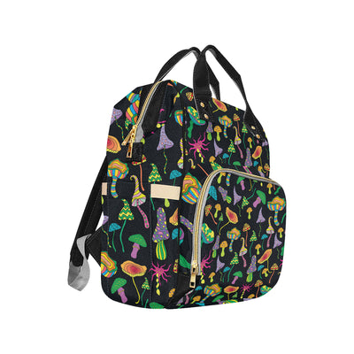 Psychedelic Mushroom Pattern Print Design A02 Diaper Bag Backpack