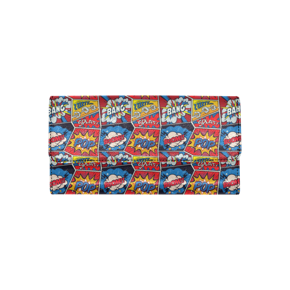Comic Book Pattern Print Design 03 Women's Trifold Wallet