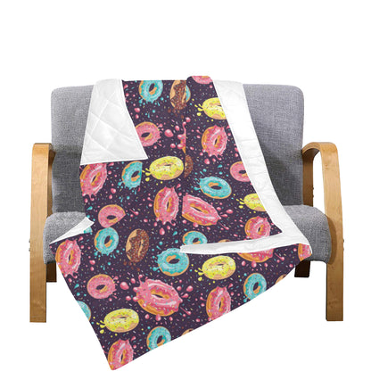 Donut Pattern Print Design DN03 Premium Quilt