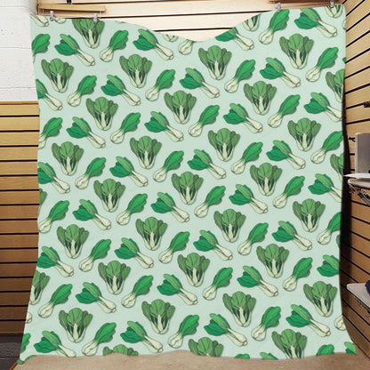 Bok Choy Pattern Print Design 01 Premium Quilt