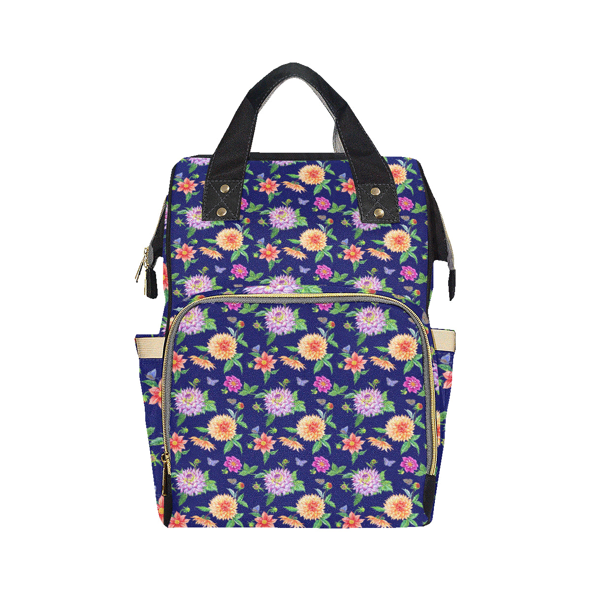 Dahlia Pattern Print Design DH010 Diaper Bag Backpack