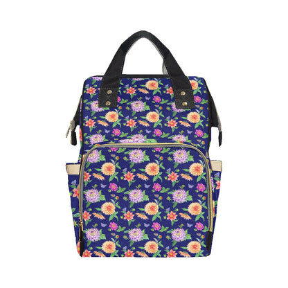 Dahlia Pattern Print Design DH010 Diaper Bag Backpack
