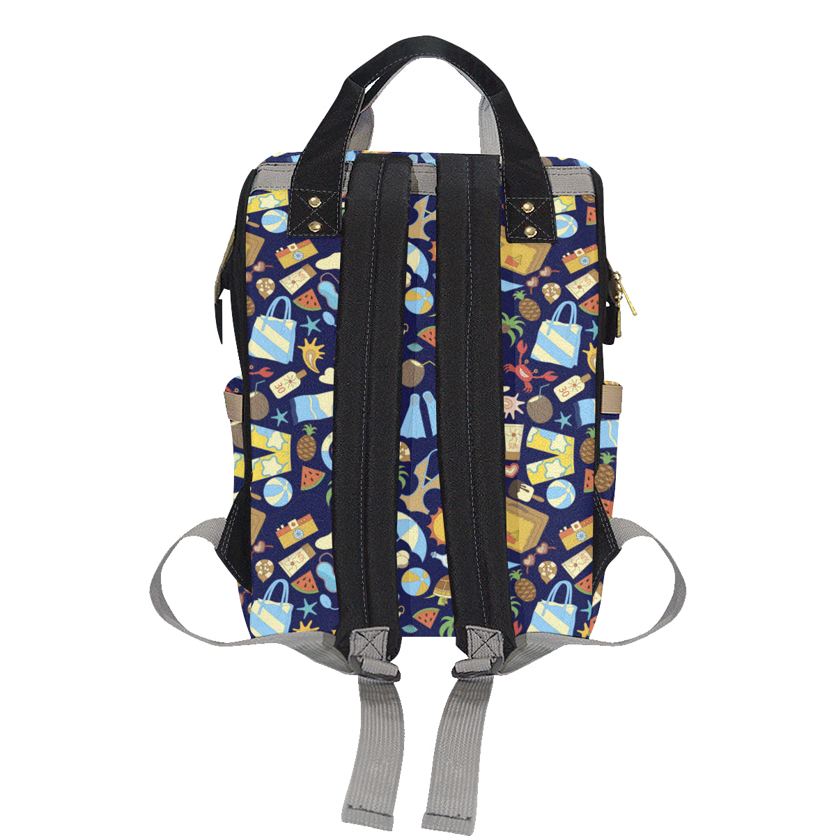 Beach Themed Pattern Print Design 04 Diaper Bag Backpack