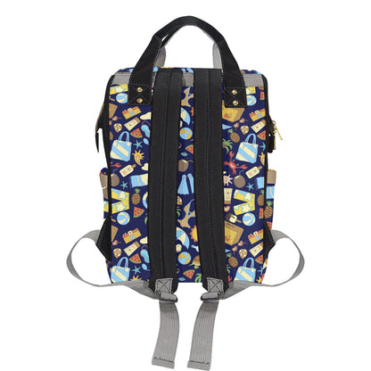 Beach Themed Pattern Print Design 04 Diaper Bag Backpack