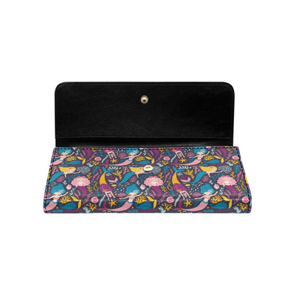 Mermaid Pattern Print Design 08 Women's Trifold Wallet
