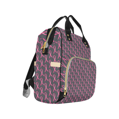Breast Cancer Awareness Pattern Diaper Bag Backpack
