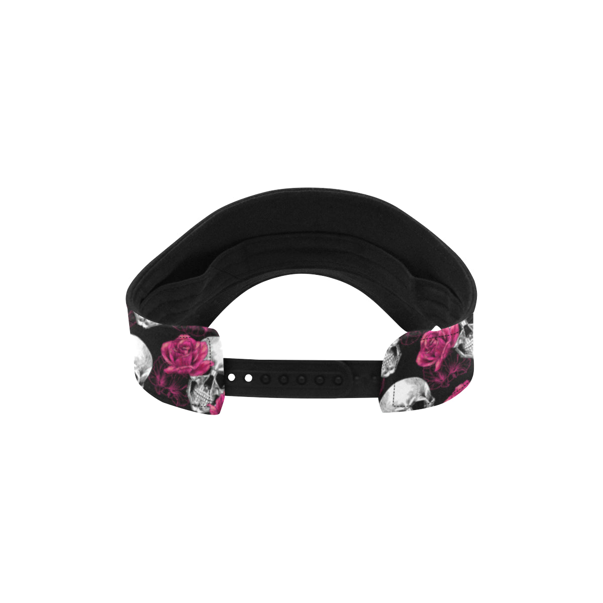 Pink Rose Skull Themed Print Unisex Sun Visor