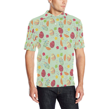 Easter Eggs Pattern Print Design RB07 Men Polo Shirt