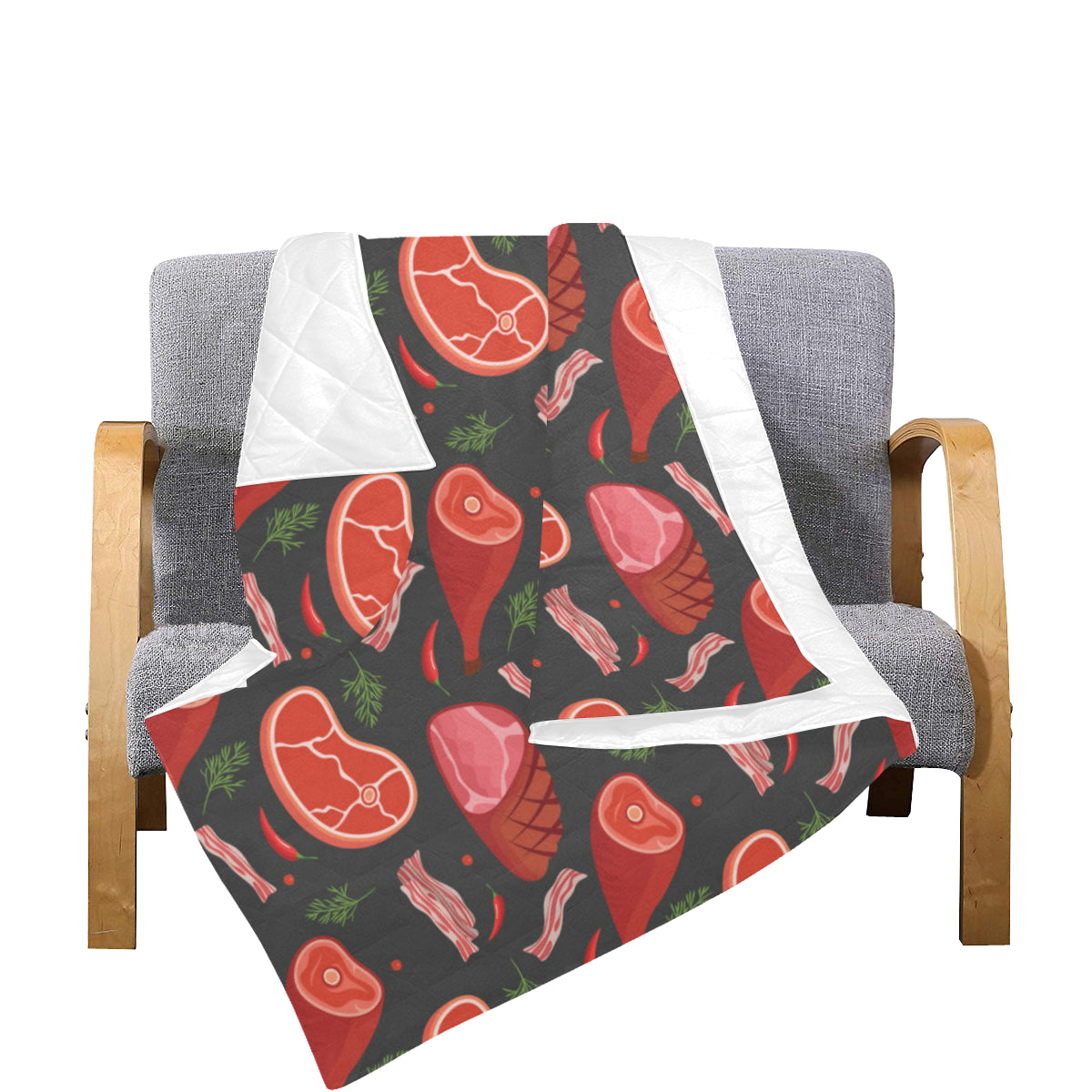 Meat Pattern Print Design 03 Premium Quilt