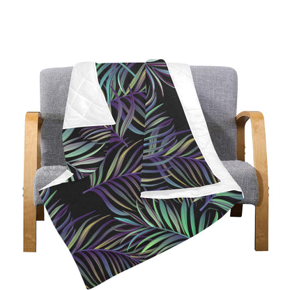 Tropical Palm Leaves Pattern Brightness Premium Quilt