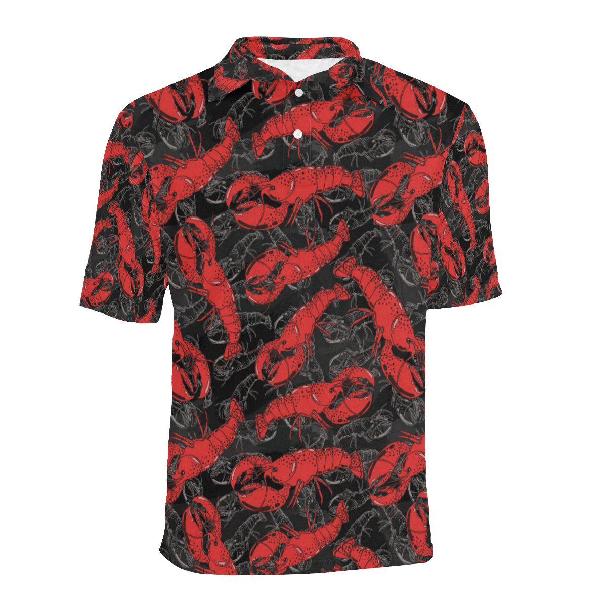 Lobster Pattern Print Design 04 Men Polo Shirt