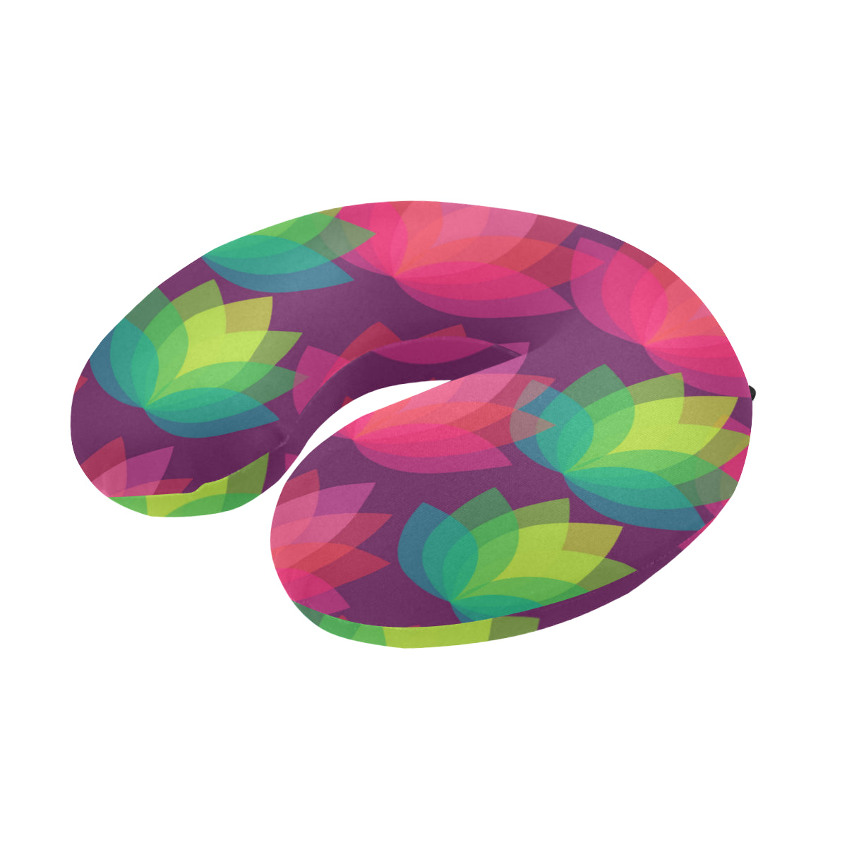 Lotus Pattern Print Design 02 U-Shaped Travel Neck Pillow