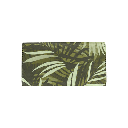Palm Leaves Pattern Print Design PL05 Women's Trifold Wallet