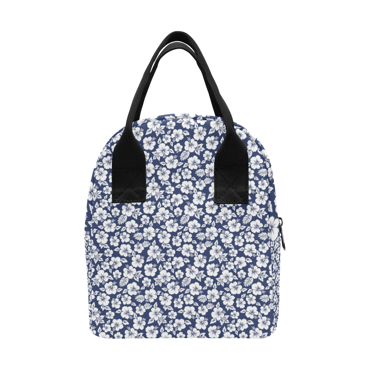 Hibiscus Blue Hawaiian Flower Style Insulated Lunch Bag