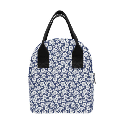 Hibiscus Blue Hawaiian Flower Style Insulated Lunch Bag