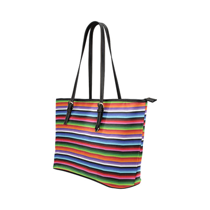 Serape Design Leather Tote Bag