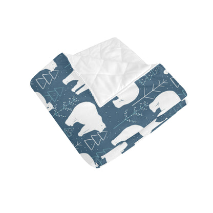Polar Bear Pattern Print Design A01 Premium Quilt