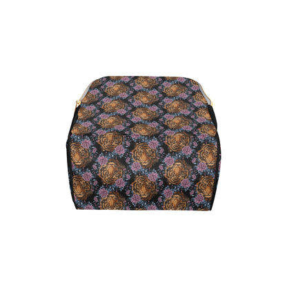 Tiger Head Floral Diaper Bag Backpack
