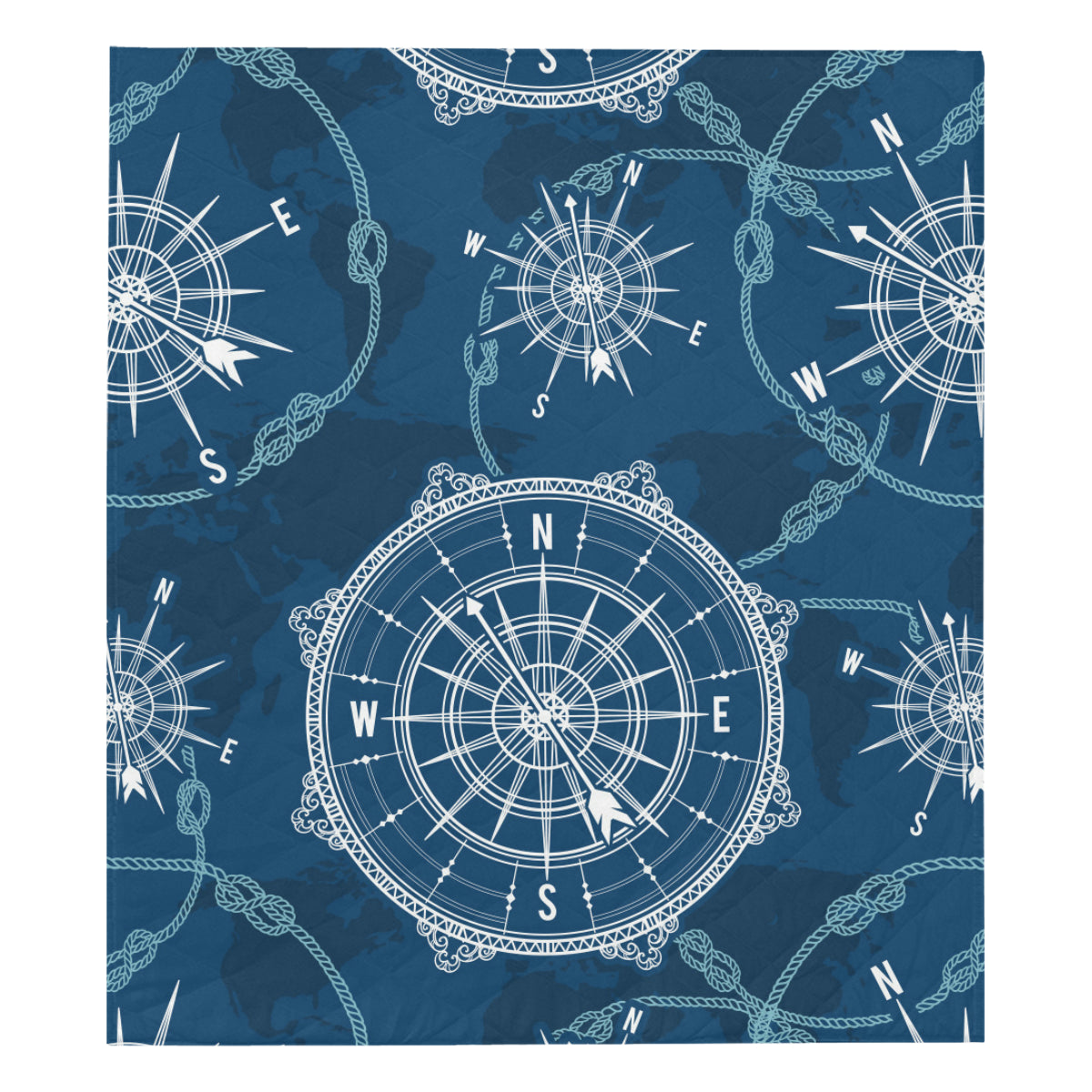 Nautical Compass Print Premium Quilt