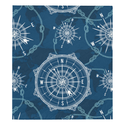Nautical Compass Print Premium Quilt