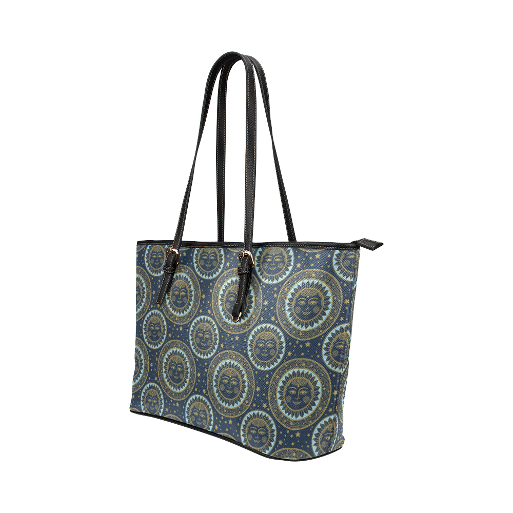 Boho Sun Dream Leather Tote Bag