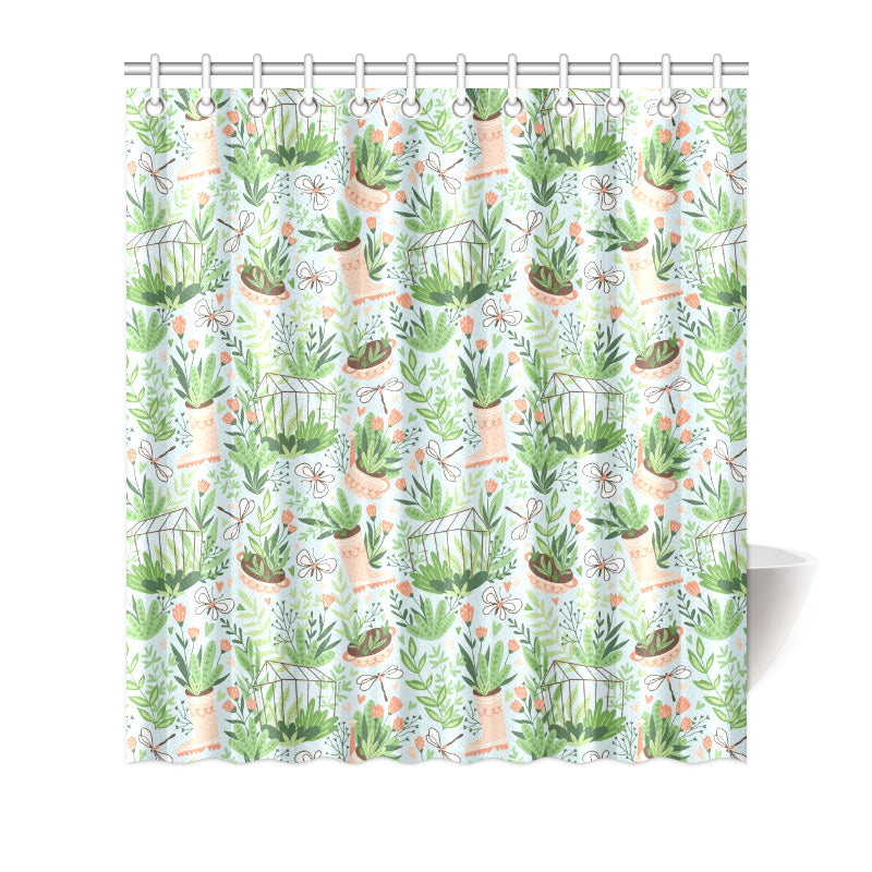 Gardening Pattern Print Design G04 Shower Curtain