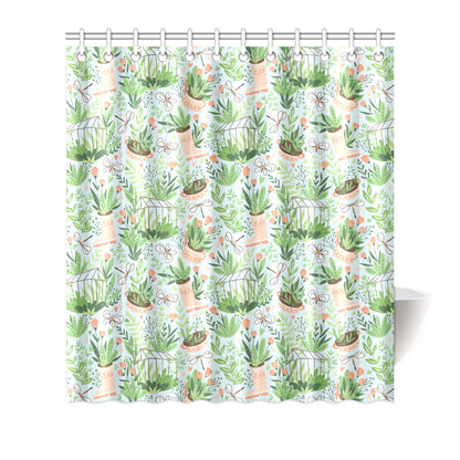 Gardening Pattern Print Design G04 Shower Curtain